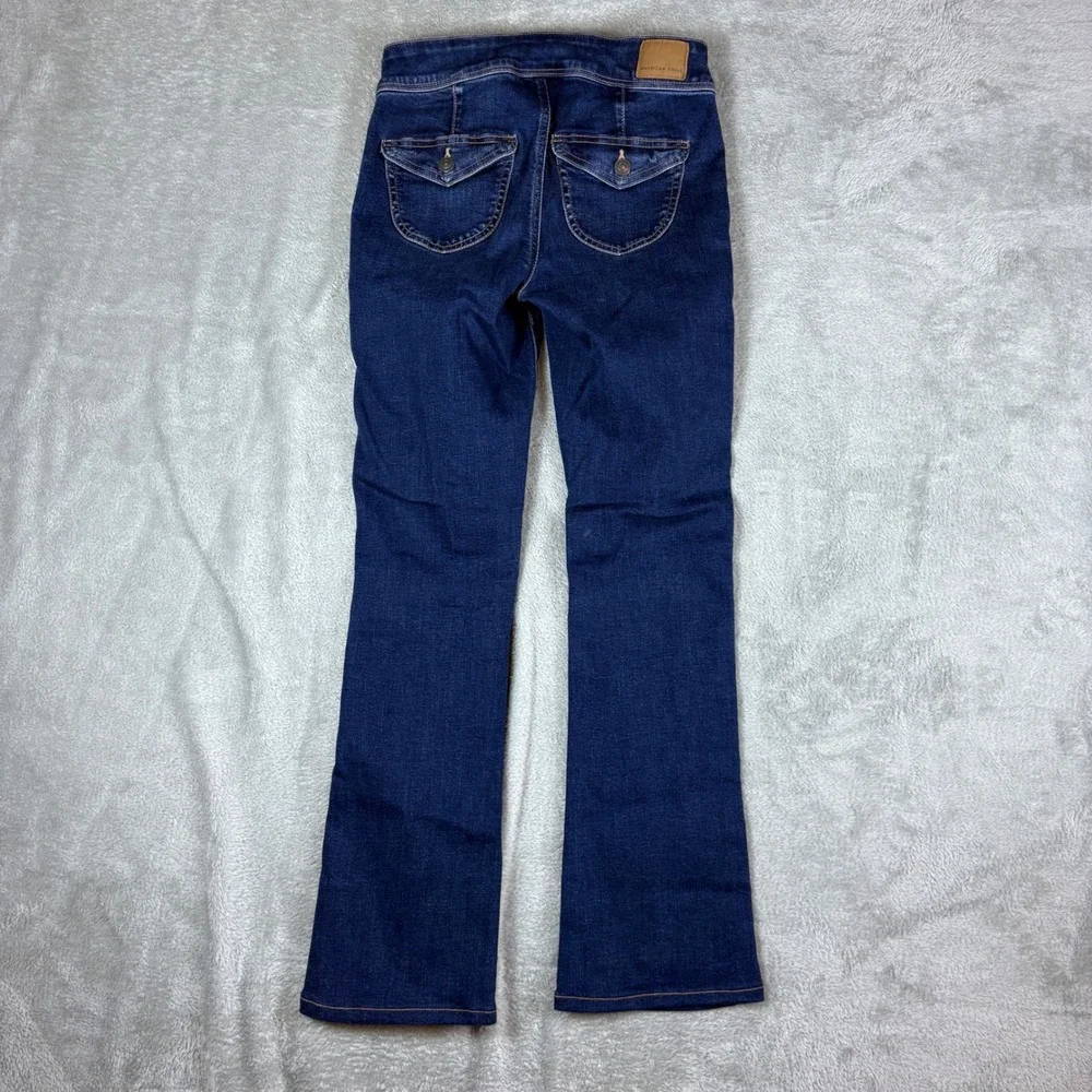 American Eagle Jeans‎ Women 0 (Fits 26x29) Kick Boot Dark Wash Stretch Whiskered